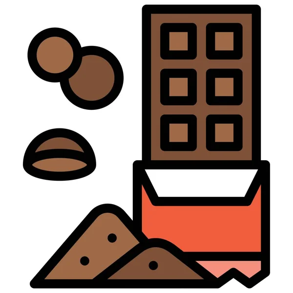 Barra Chocolate Icono Cacao Panadería Ilustración Vectores Relacionados Con Cocción — Vector de stock