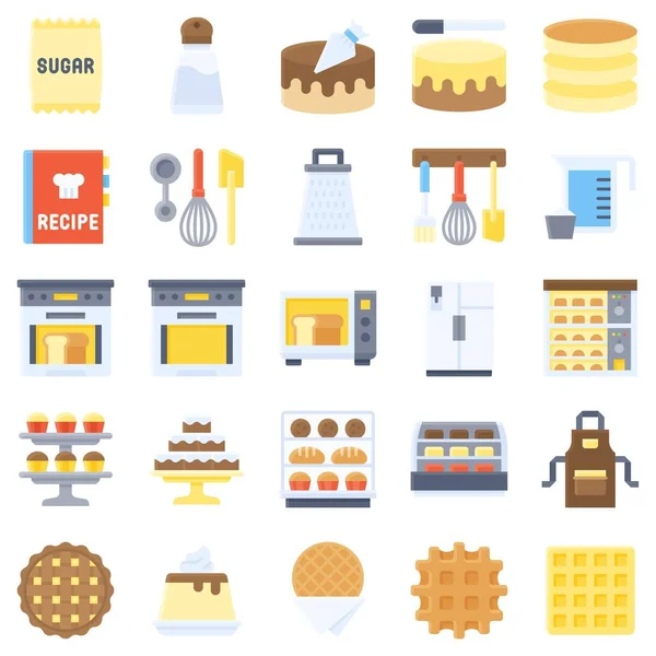 Bakery Baking Related Icon Set Flat Style Royalty Free Stock Vectors