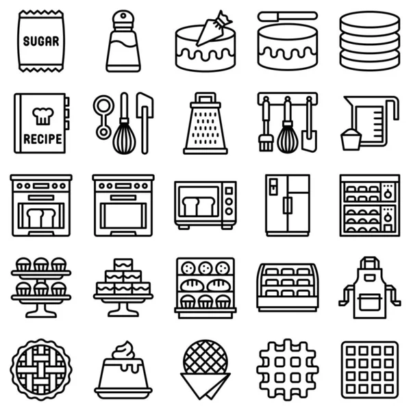 Bakery Baking Related Icon Set Line Style Stock Illustration