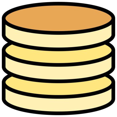 Katman kek simgesi, fırın ve fırınla ilgili vektör illüstrasyonu