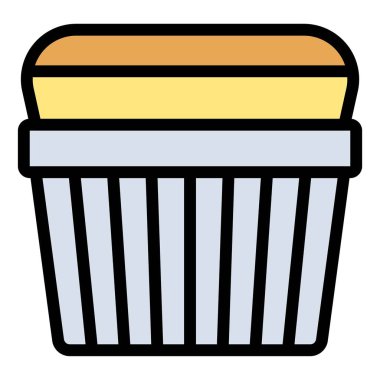 Krema simgesi, fırın ve fırınla ilgili vektör illüstrasyonu