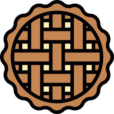 Turta simgesi, fırın ve fırınla ilgili vektör illüstrasyonu