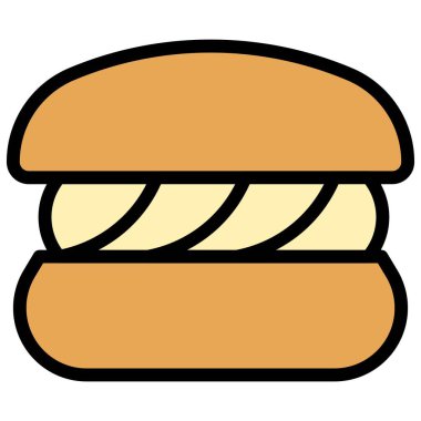 Semla simgesi, fırın ve fırınla ilgili vektör illüstrasyonu