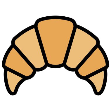 Kruvasan simgesi, fırın ve pişirmeyle ilgili vektör çizimi