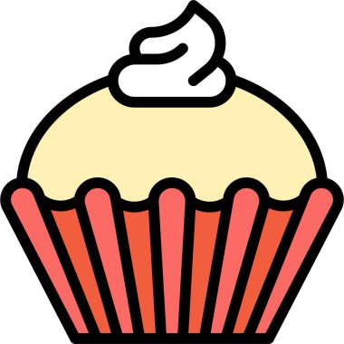 Kek simgesi, fırın ve fırınla ilgili vektör illüstrasyonu