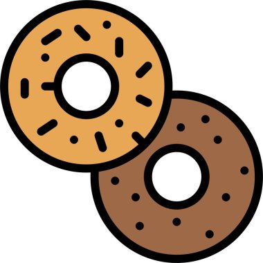 Çörek ikonu, fırın ve fırınla ilgili vektör çizimi