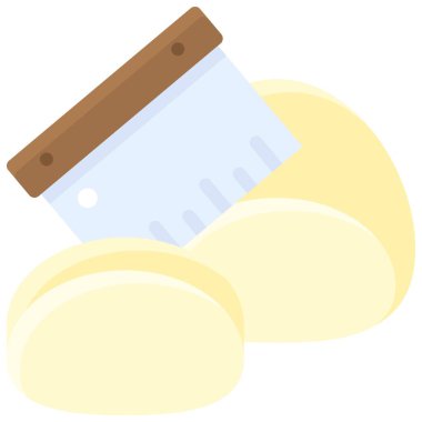 Hamur simgesi, fırın ve fırınla ilgili vektör illüstrasyonu yönlendiriliyor