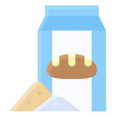 Ekmek unu simgesi, fırın ve fırınla ilgili vektör illüstrasyonu