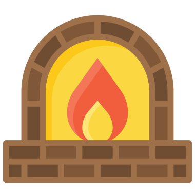 Masonluk fırın simgesi, fırın ve fırınla ilgili vektör çizimi