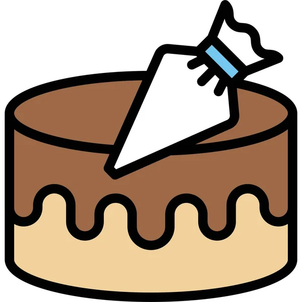 Torta Dekorációs Ikon Pékség Sütés Kapcsolódó Vektor Illusztráció — Stock Vector