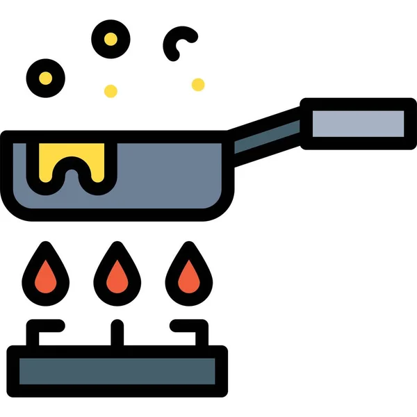 Kochen Mit Pfannensymbol Back Und Backvektorillustration — Stockvektor