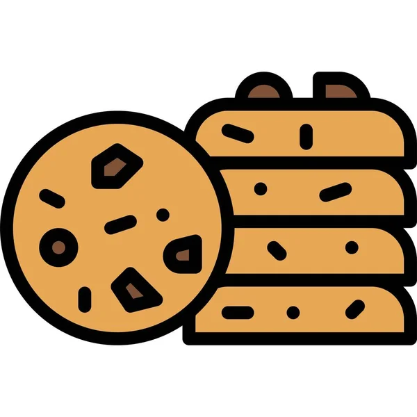 Symbol Für Schokoladenchips Back Und Bäckereibezogene Vektorillustration — Stockvektor