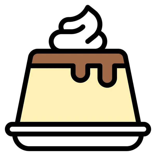 Pudding Symbol Back Und Backvektorillustration — Stockvektor