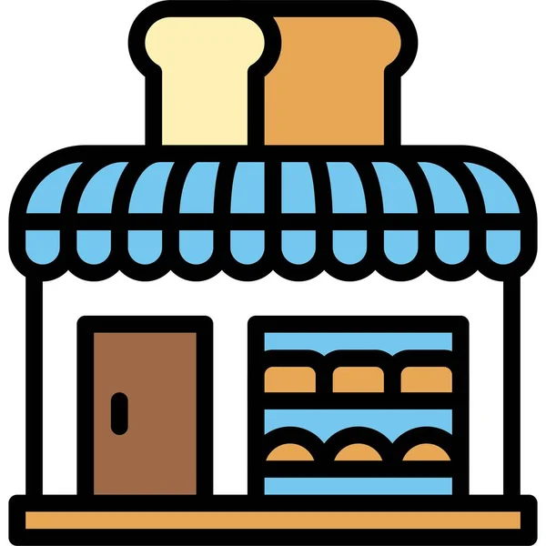 Icono Tienda Panadería Panadería Ilustración Vectores Relacionados Con Panadería — Archivo Imágenes Vectoriales