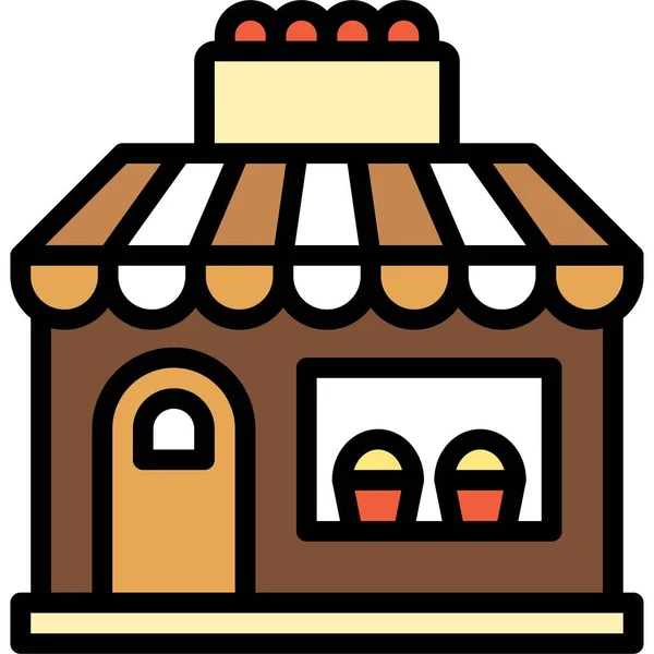 Иконка Хлебобулочного Цеха Пекарня Связанная Выпечкой Векторная Иллюстрация — стоковый вектор