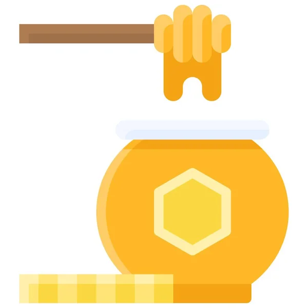 Ikone Für Honiggläser Vektorillustration Für Bäckerei Und Backen — Stockvektor