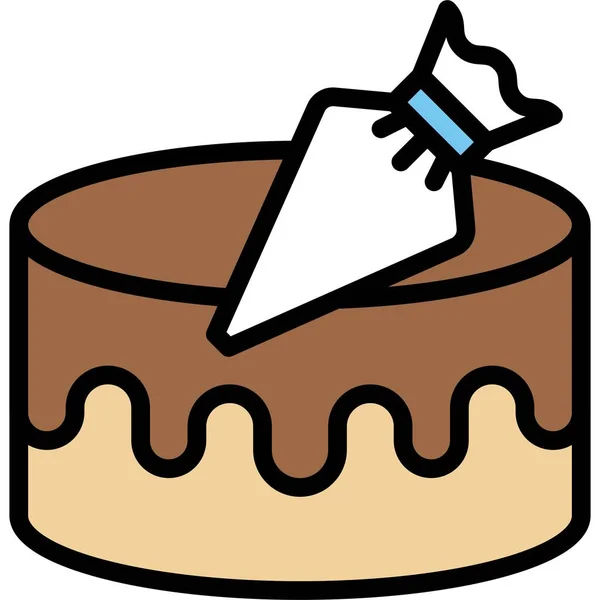 Cake Decorating Icon Bakery Baking Related Vector Illustration Stock Vector