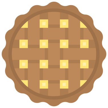 Turta simgesi, fırın ve fırınla ilgili vektör illüstrasyonu