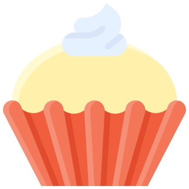 Kek simgesi, fırın ve fırınla ilgili vektör illüstrasyonu