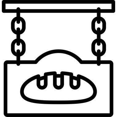 Pastane işareti simgesi, fırın ve fırınla ilgili vektör illüstrasyonu