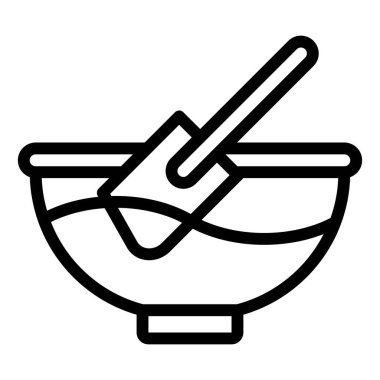 Cup ve Spatula simgesi, fırın ve fırınla ilgili vektör illüstrasyonu