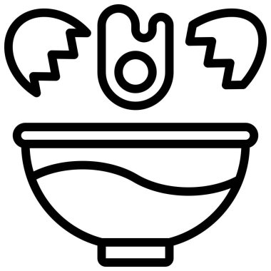 Bir yumurta simgesi, fırın ve pişirmeyle ilgili vektör çizimi kır