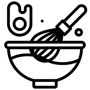 Yumurta simgesi çırpma, fırın ve pişirme ile ilgili vektör illüstrasyonu