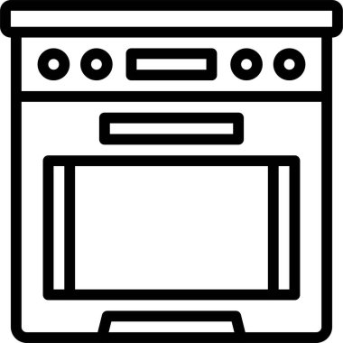 Fırın simgesi, fırın ve fırınla ilgili vektör çizimi