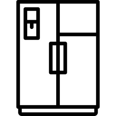 Buzdolabı simgesi, fırın ve fırınla ilgili vektör illüstrasyonu