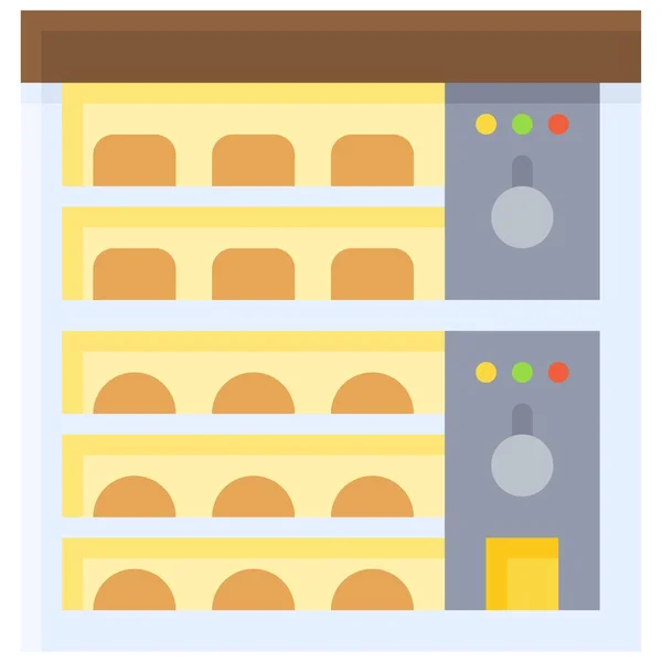 工业炉图标 面包房和烘烤相关病媒图解 — 图库矢量图片