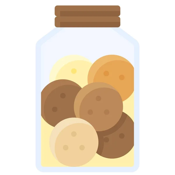 Icône Pot Cookies Illustration Vectorielle Liée Boulangerie Cuisson — Image vectorielle
