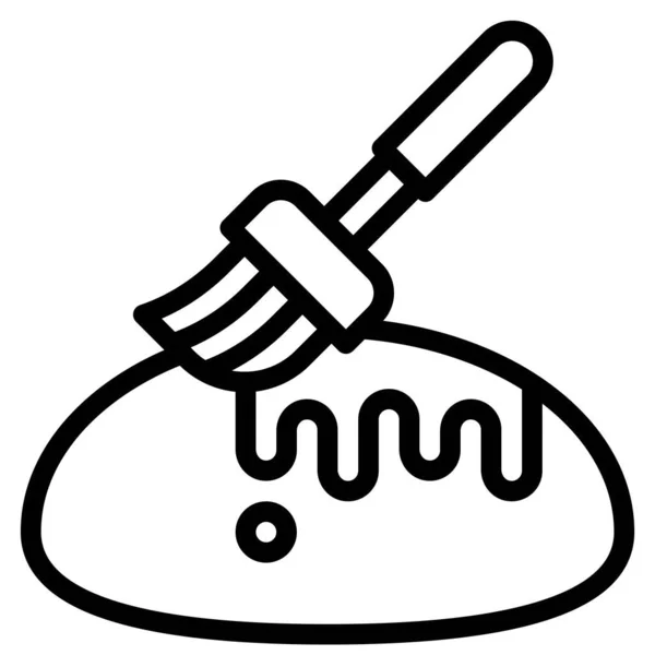 Verglasung Oder Belag Symbol Bäckerei Und Backen Bezogene Vektorillustration — Stockvektor