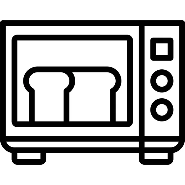 Microwave Oven Icon Bakery Baking Related Vector Illustration — Stock Vector