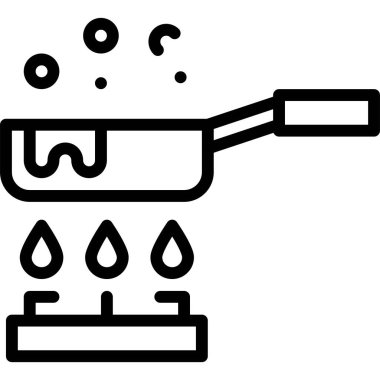 Pan simgesi, fırın ve fırınla ilgili vektör illüstrasyonuyla yemek pişirme