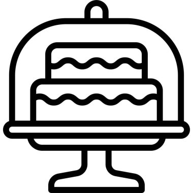 Pasta standı simgesi, fırın ve fırınla ilgili vektör illüstrasyonu