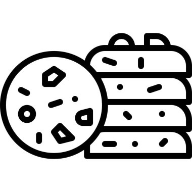 Çikolata parçalı kurabiye ikonu, fırın ve pişirmeyle ilgili vektör illüstrasyonu