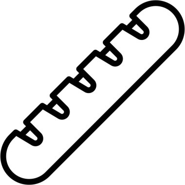 Baget simgesi, fırın ve fırınla ilgili vektör çizimi