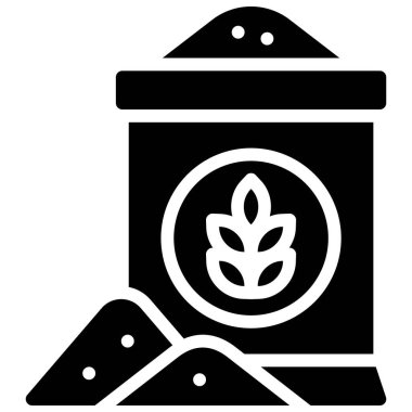 Buğday unu simgesi, fırın ve fırınla ilgili vektör illüstrasyonu