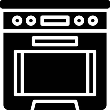 Fırın simgesi, fırın ve fırınla ilgili vektör çizimi