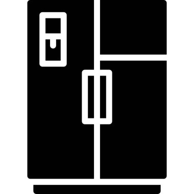 Buzdolabı simgesi, fırın ve fırınla ilgili vektör illüstrasyonu