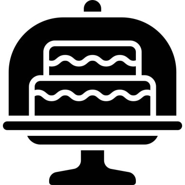 Pasta standı simgesi, fırın ve fırınla ilgili vektör illüstrasyonu