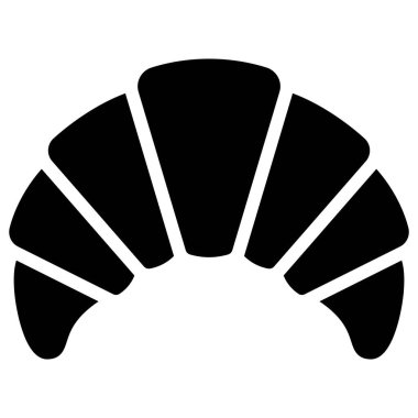 Kruvasan simgesi, fırın ve pişirmeyle ilgili vektör çizimi