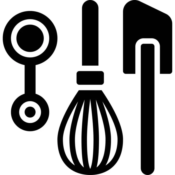Ikone Für Küchenutensilien Vektorillustration Für Bäckerei Und Backen — Stockvektor