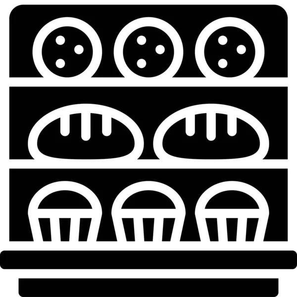 Icono Caja Presentación Panadería Panadería Ilustración Vectorial Relacionada Con Panadería — Vector de stock