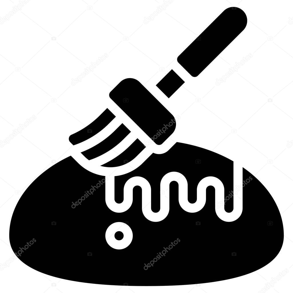 Glazing or Topping icon, Bakery and baking related vector illustration