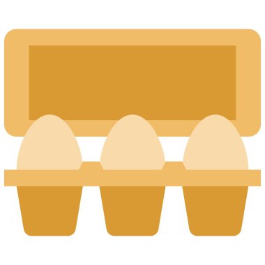 Yumurta kutusu simgesi, süpermarket ve alışveriş merkezi bağlantılı vektör illüstrasyonu