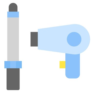 Kuaför aracı simgesi, Süpermarket ve Alışveriş Merkezi bağlantılı vektör illüstrasyonu