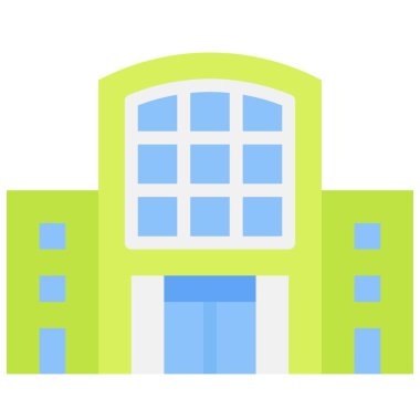 Mağaza simgesi, süpermarket ve alışveriş merkezi bağlantılı vektör illüstrasyonu