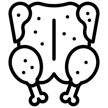 Tavuk simgesi, süpermarket ve alışveriş merkezi bağlantılı vektör illüstrasyonu