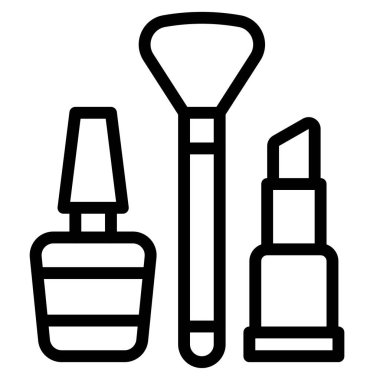 Kozmetik simgesi, Süpermarket ve Alışveriş Merkezi bağlantılı vektör illüstrasyonu